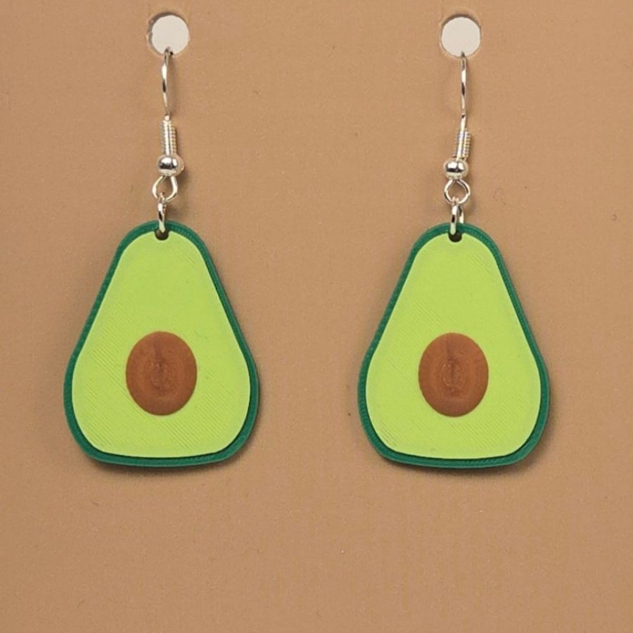 Boucle d'oreille en forme de Avocat avec crochets hypoallergéniques sans nickel